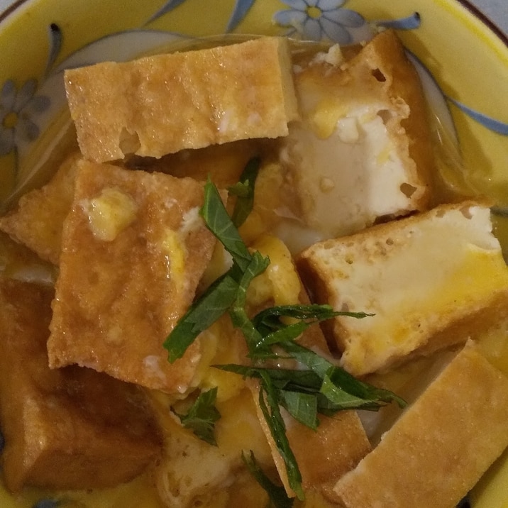 レンジで♪厚揚げの卵とじ